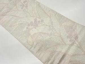 リサイクル　草花模様織出し袋帯